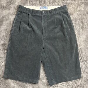 Polo by Ralph Lauren Men's Shorts Size 34 Corduroy Black Pleated Classic Fit